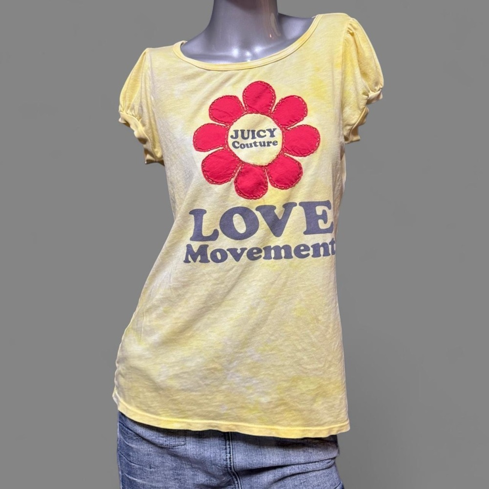 Juicy Couture Vintage “Love Movement” Puff Sleeve T-Shirt